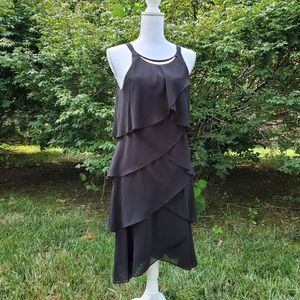 SL Fashions black tiered halter dress 12